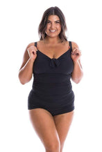 Load image into Gallery viewer, CAPRIOSCA BLACK HONEYCOMB BOY LEG ONE PIECE