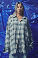 Load image into Gallery viewer, BE A KIND HUMAN OVERSIZED SHIRT - BLUE