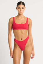 Load image into Gallery viewer, BARE by BOND EYE QUINN CROP TOP - REVERSIBLE CHERRY/HIBISCUS