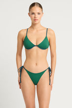 Load image into Gallery viewer, BARE by BOND EYE GWEN BALCONETTE BRA TOP - REVERSIBLE PETROL BLUE/FOREST