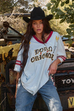 Load image into Gallery viewer, THE BORN ORIGINAL TEE - SKY/MAROON