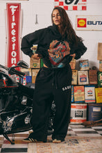 Load image into Gallery viewer, THE BRENDA ENERGY WIDE LEG SWEAT PANTS- BLACK