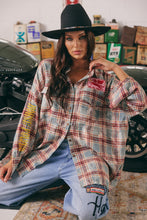 Load image into Gallery viewer, THE HORSE POWER DISTRESSED FLANNEL - BURGUNDY
