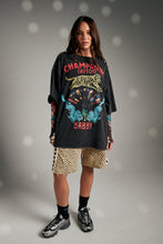 Load image into Gallery viewer, CHAMPAGNE TATTOO TEE - BLACK