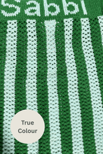 Load image into Gallery viewer, THE KNIT STRIPE BEACH PANTS - GREEN STRIPE