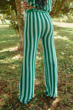 Load image into Gallery viewer, THE KNIT STRIPE BEACH PANTS - GREEN STRIPE