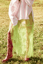 Load image into Gallery viewer, LACE MAXI SKIRT - CHARTREUSE