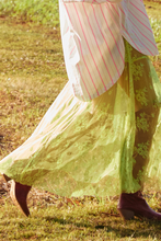 Load image into Gallery viewer, LACE MAXI SKIRT - CHARTREUSE