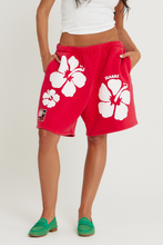 Load image into Gallery viewer, THE HAPPY HIBISCUS SHORTS - RED