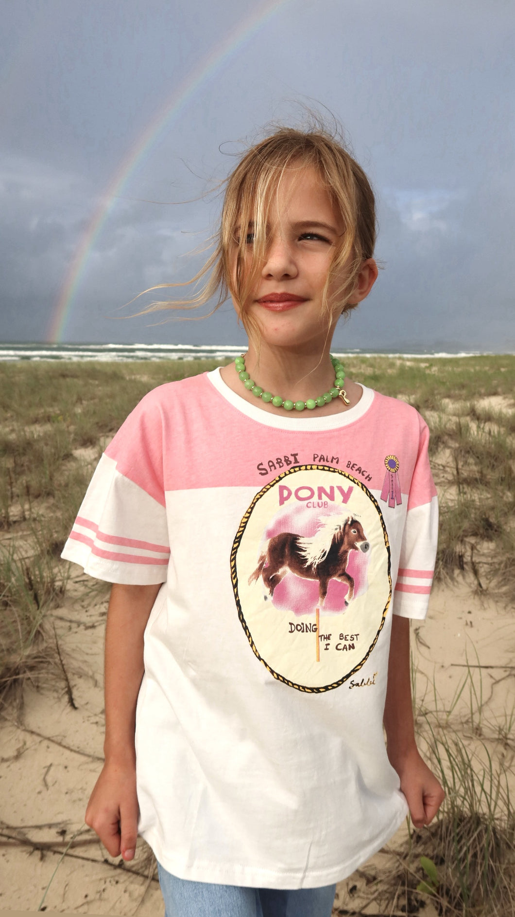 KIDS PONY CLUB TEE - PINK