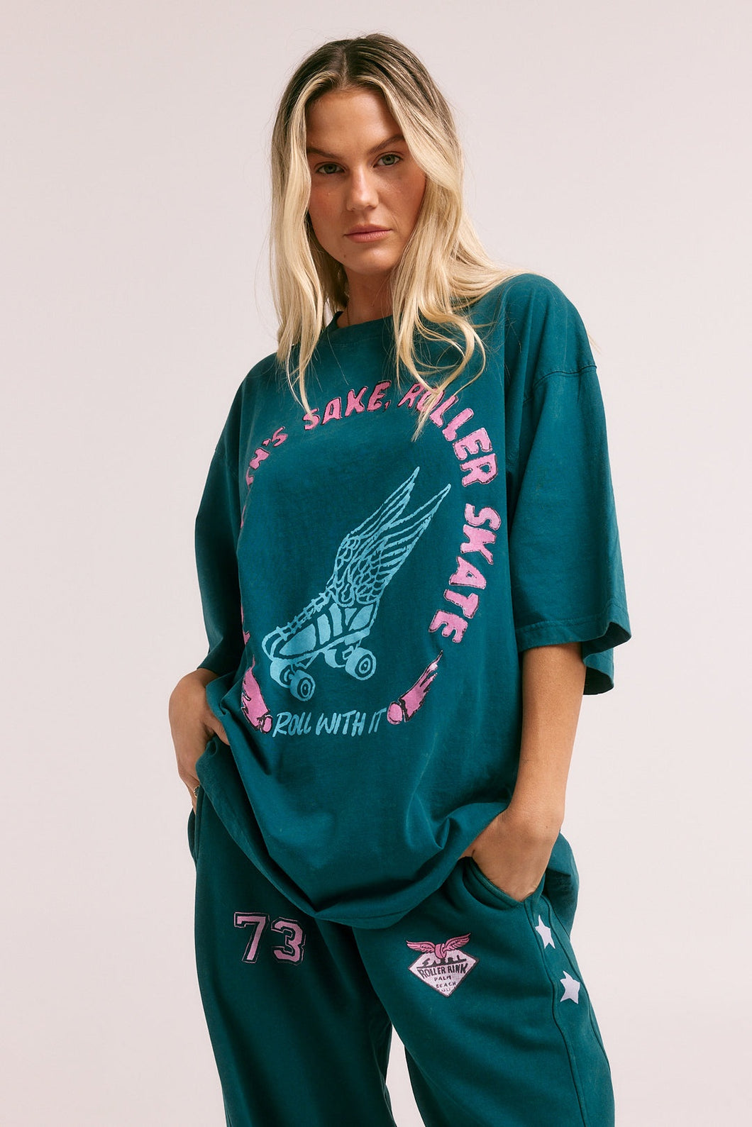 THE SKATE DON’T HATE TEE - TEAL