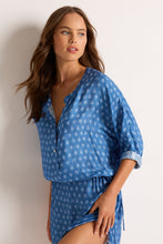 Load image into Gallery viewer, MONTE &amp; LOU JEANIE 3/4 SLEEVE SHIRT DRESS
