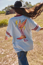 Load image into Gallery viewer, THE BORN ORIGINAL TEE - SKY/MAROON
