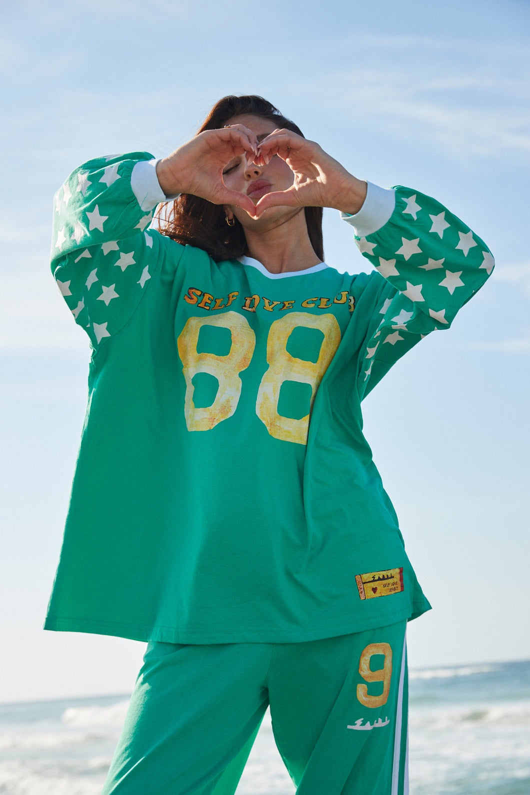 THE LONG SLEEVE YOU CUTE TEE - GREEN