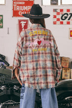 Load image into Gallery viewer, THE HORSE POWER DISTRESSED FLANNEL - BURGUNDY
