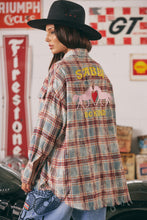 Load image into Gallery viewer, THE HORSE POWER DISTRESSED FLANNEL - BURGUNDY
