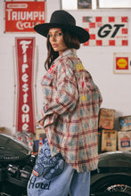 Load image into Gallery viewer, THE HORSE POWER DISTRESSED FLANNEL - BURGUNDY
