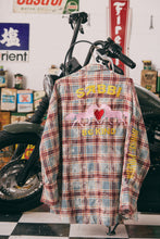 Load image into Gallery viewer, THE HORSE POWER DISTRESSED FLANNEL - BURGUNDY
