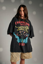Load image into Gallery viewer, CHAMPAGNE TATTOO TEE - BLACK
