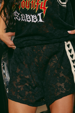 Load image into Gallery viewer, MINI HEARTS LACE SHORTS-BLACK
