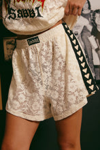 Load image into Gallery viewer, MINI HEARTS LACE SHORTS-WHITE
