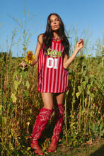 Load image into Gallery viewer, THE KNIT B-BALL SINGLET- RED STRIPE
