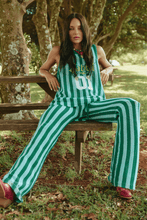 Load image into Gallery viewer, THE KNIT STRIPE BEACH PANTS - GREEN STRIPE
