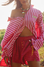 Load image into Gallery viewer, THE DON JULIO SHIRT - SUN FLOWER FIELDS - RED /PINK STRIPE
