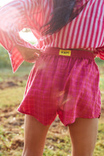 Load image into Gallery viewer, THE LINEN BOXER SHORTS - RED/PINK CHECK
