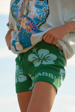 Load image into Gallery viewer, HIBISCUS KNIT BIKE PANTS - GREEN
