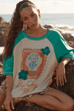 Load image into Gallery viewer, LONG TIME NO SEA RAGLAN TEE - GREEN
