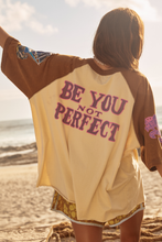 Load image into Gallery viewer, THE BE YOU RAGLAN TEE - CREAM/BROWN
