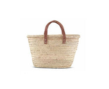 Load image into Gallery viewer, SMALL WOVEN BASKET Short Leather Handle
